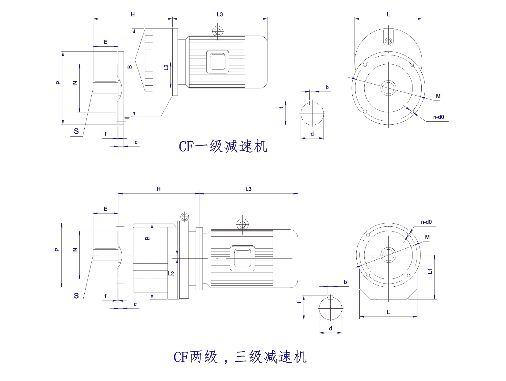   CF 系列同轴齿轮减速机设计图
