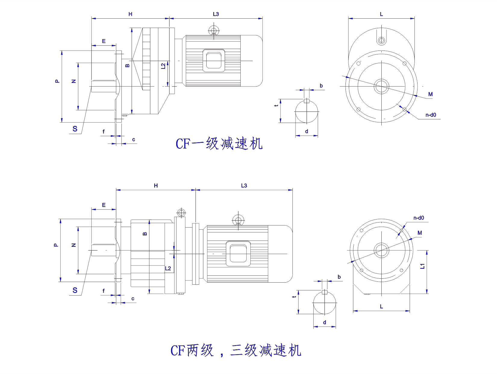 CF 系列同轴齿轮减速机 CF 系列同轴齿轮减速机设计图