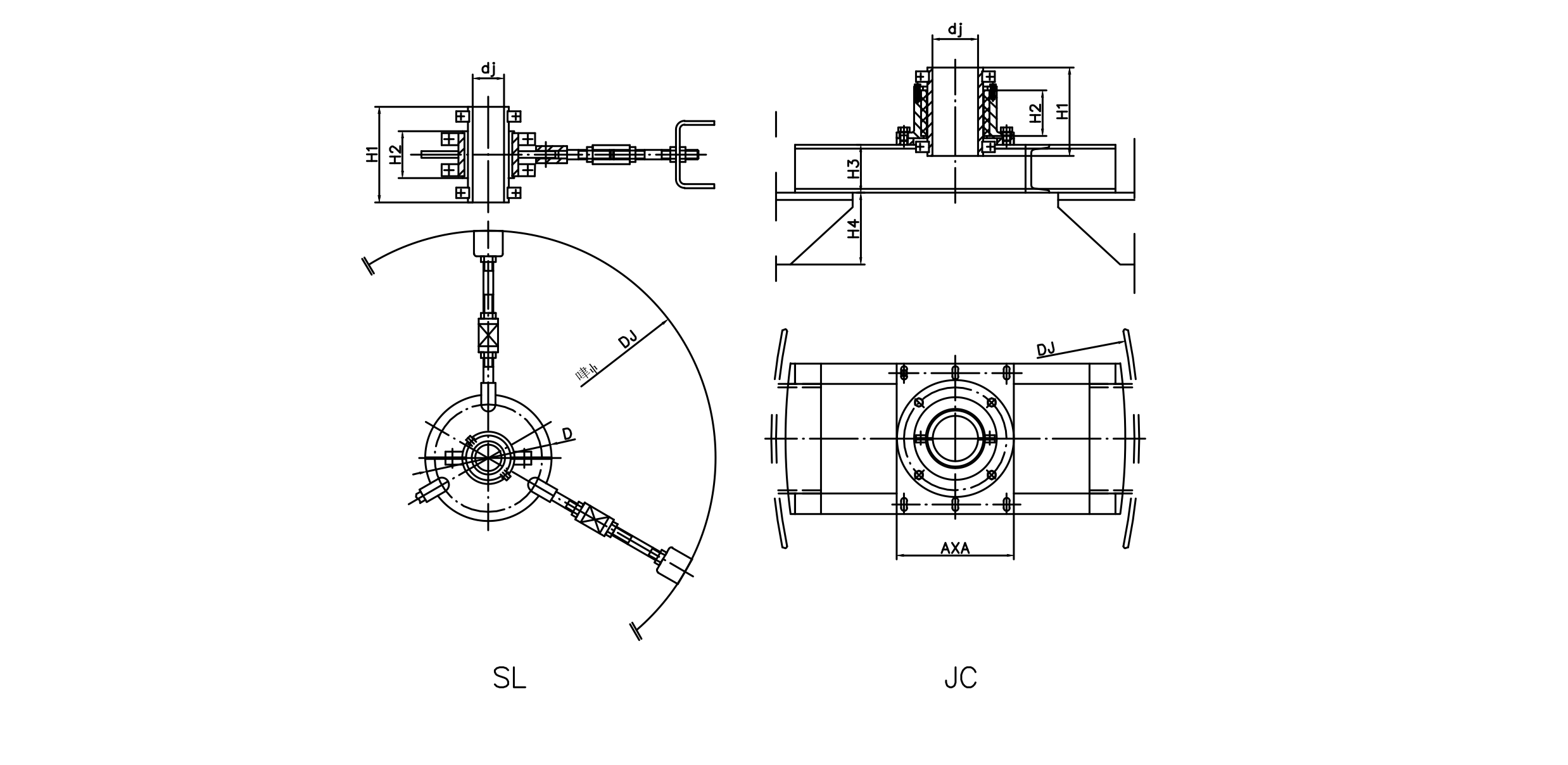 SL,JC型中间轴承 SL,JC型中间轴承设计图