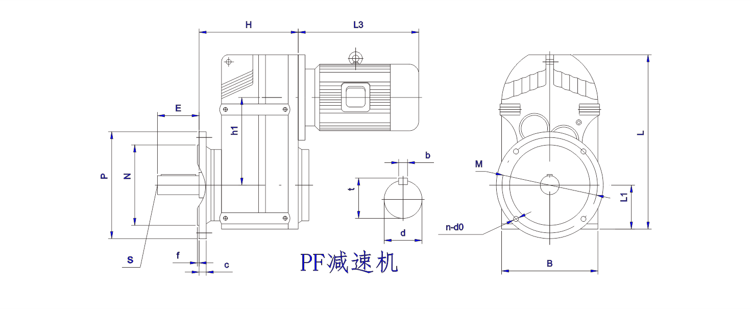 PF系列同轴齿轮减速机 PF系列同轴齿轮减速机设计图
