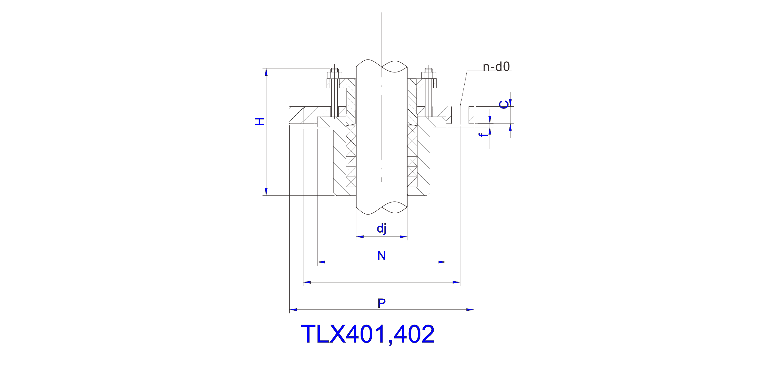   TLX401,TLX402型下伸式搅拌机填料箱设计图